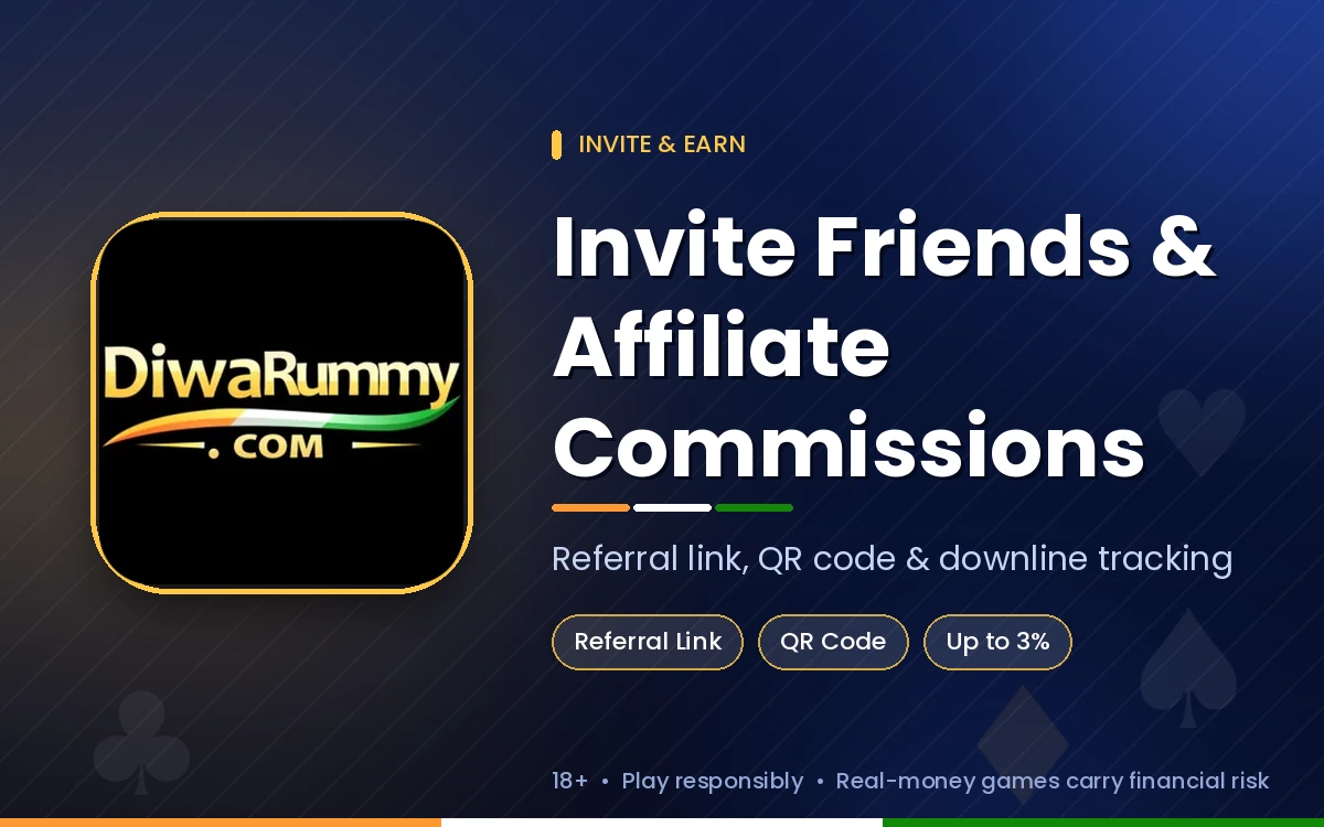 Diwa Rummy invite friends and affiliate commissions