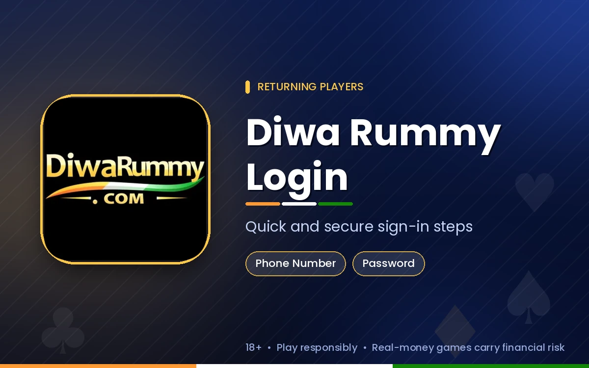 Diwa Rummy login steps for returning users